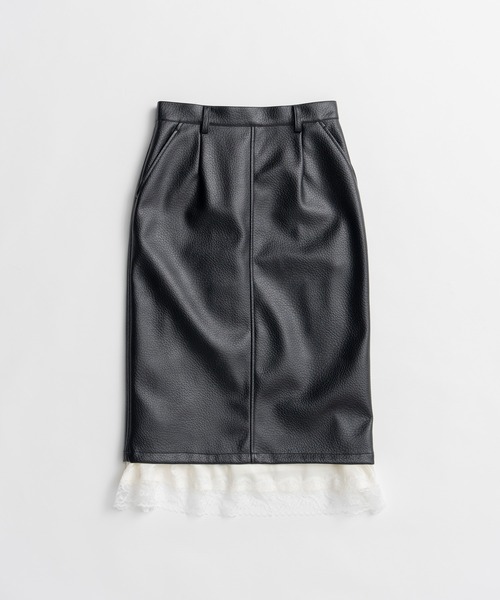 PRANK PROJECT(プランクプロジェクト)の「【2026Autumn Pre-Order】レイヤードヘムシンセティックレザースカート / Layered Hem Synthetic Leather Skirt(スカート・レディース・ブラック/ボルドー・38/36)」の21枚目の写真