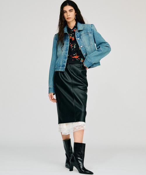 PRANK PROJECT(プランクプロジェクト)の「【2026Autumn Pre-Order】レイヤードヘムシンセティックレザースカート / Layered Hem Synthetic Leather Skirt(スカート・レディース・ブラック/ボルドー・38/36)」の11枚目の写真