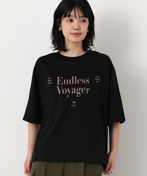 Gready Brilliant(グレディブリリアン)の「Endlless5分袖Tシャツ(Tシャツ/カットソー・レディース・ブラック/ワイン/オフホワイト・38)」の16枚目の写真