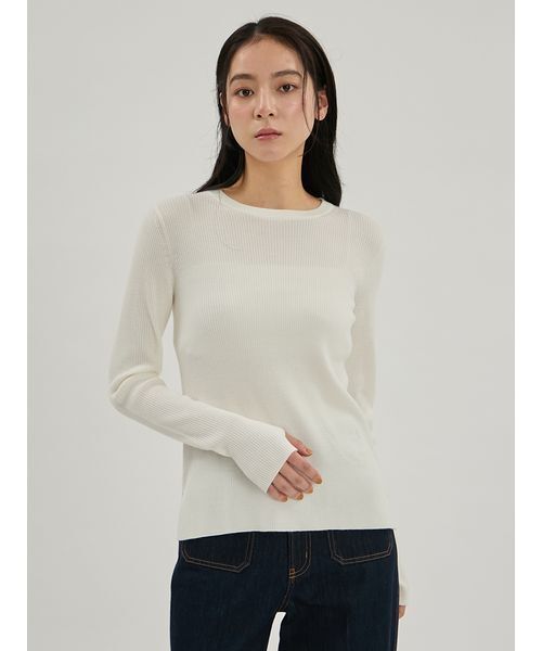 Mila Owen(ミラオーウェン)の「指サッククルーネックニット(ニット/セーター・レディース・ブラック/グレー/ボルドー/イエロー/アイボリー/ホワイト/ブラウン・1/0)」の22枚目の写真