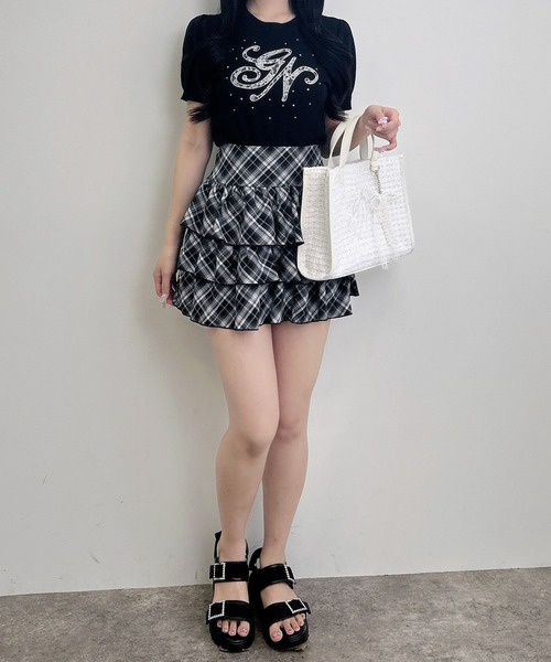 INGNI(イング)の「装飾イニシャルロゴニット(ニット/セーター・レディース・ブラック×ホワイト/ホワイト×ピンク/ピンク系2・M)」の15枚目の写真