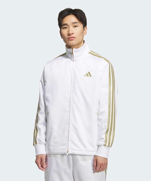 adidas(アディダス)の「Stadium Gold レギュラーフィットクライマウォーム メッシュ裏地付きウーブン フルジップ ジャケット / ジャージ / アディダス adidas(ジャージ・メンズ・ホワイト・XX-LARGE/LARGE/MEDIUM/SMALL/X-LARGE/X-SMALL)」の1枚目の写真