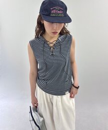 w closet | ボーダーノースリフーディー(その他トップス)