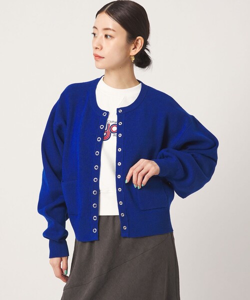 CITEN(シテン)の「<CITEN>スウェットライクニットカーディガン(カーディガン/ボレロ・レディース・ライトグレー/レッド/ダークグレー/ロイヤルブルー・FREE)」の8枚目の写真