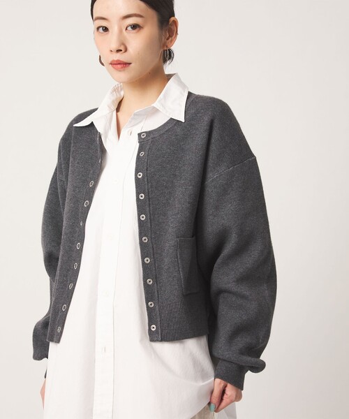 CITEN(シテン)の「<CITEN>スウェットライクニットカーディガン(カーディガン/ボレロ・レディース・ライトグレー/レッド/ダークグレー/ロイヤルブルー・FREE)」の12枚目の写真