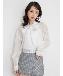 クロップドシアーシャツ 夏服 秋服