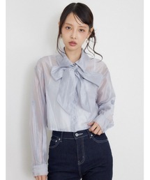 クロップドシアーシャツ 夏服 秋服