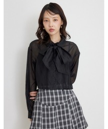 クロップドシアーシャツ 夏服 秋服