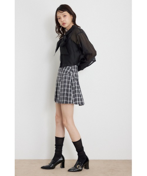 rienda(リエンダ)の「クロップドシアーシャツ 夏服 秋服(シャツ/ブラウス・レディース・ライトブルー/ブラック/ホワイト・FREE)」の17枚目の写真