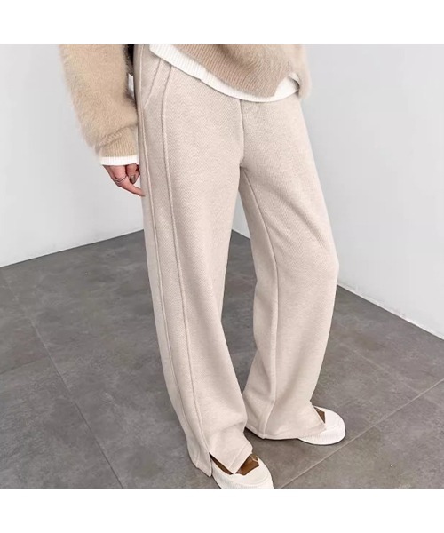 Carpe Diem(カルペディエム)の「裾スリット ワイドパンツ(その他パンツ・レディース・ベージュ/ブラック・M/L)」の6枚目の写真