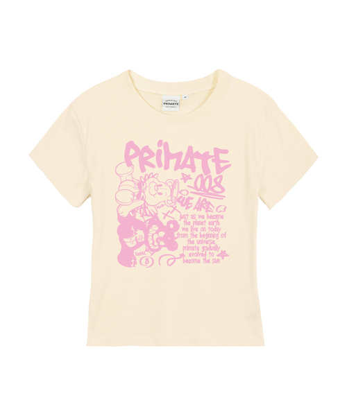 PRIMATE（プライメイト）の「ANGELDEM レディース スリムフィット 半袖Tシャツ 5 COLORS（Tシャツ/カットソー・レディース・ホワイト/チャコール/カーキ/ブラック/クリーム・SMALL/LARGE/MEDIUM）」の4枚目の写真