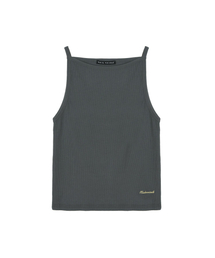 BOAT NECK SLEEVELESS TOP_CHACOAL