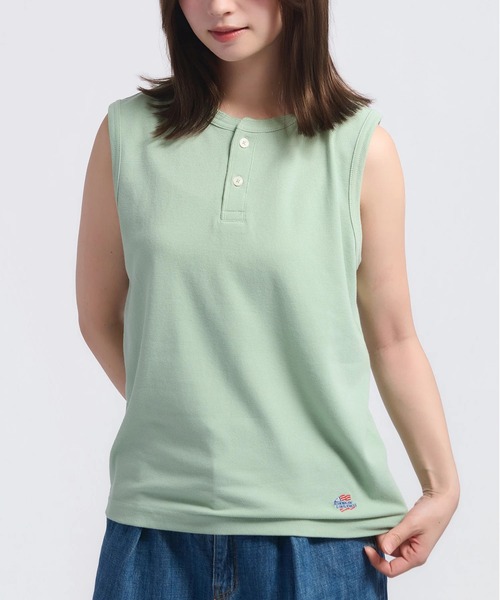JEMORGAN(ジェーイーモーガン)の「T/Cカノコ ノースリーブヘンリー(Tシャツ/カットソー・レディース・アイボリー/ブラック系その他/ホワイト/ブラック/チャコール/グレー系その他/ネイビー・FREE)」の5枚目の写真