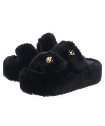 【JB selection】厚底ふわふわファーゴールドモチーフサンダル(210-65033)