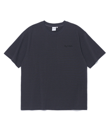 RAYFIKERS（レイフィカース）の「ストライプスモール刺繍クロップショートスリーブ MQ2TU277_CHARCOAL（Tシャツ/カットソー）」