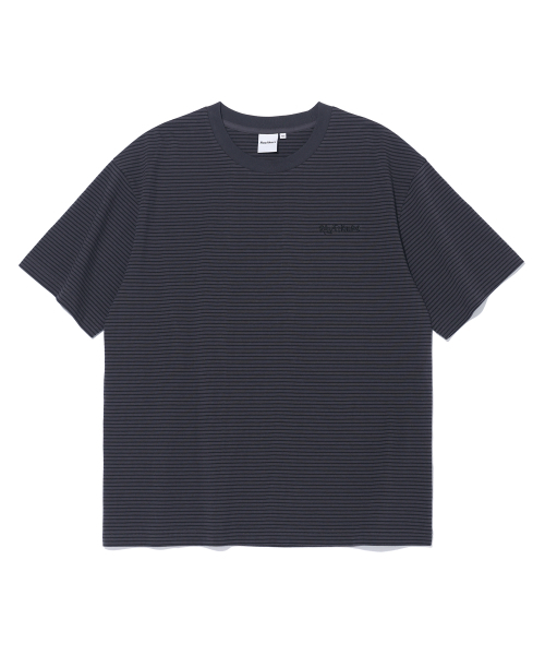 RAYFIKERS(レイフィカース)の「ストライプスモール刺繍クロップショートスリーブ MQ2TU277_CHARCOAL(Tシャツ/カットソー・メンズ・その他・100/95)」の1枚目の写真