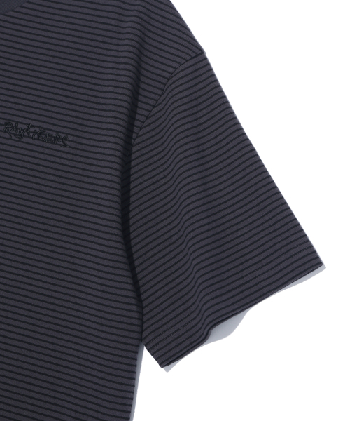 RAYFIKERS(レイフィカース)の「ストライプスモール刺繍クロップショートスリーブ MQ2TU277_CHARCOAL(Tシャツ/カットソー・メンズ・その他・100/95)」の5枚目の写真