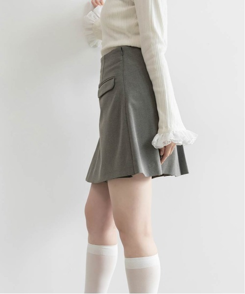 RANDA(ランダ)の「サイドプリーツミニスカート(スカート・レディース・ブラウン/グレー・0/1)」の6枚目の写真