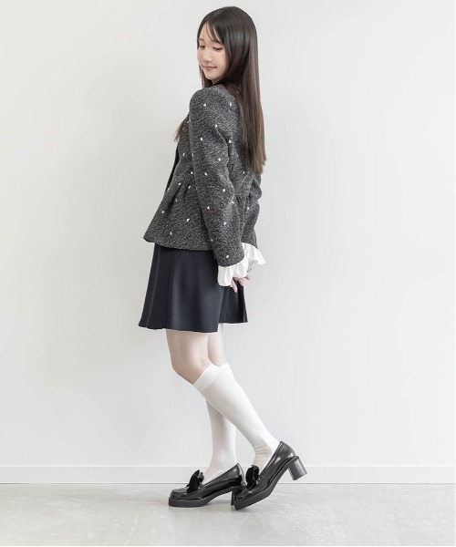 RANDA(ランダ)の「サイドプリーツミニスカート(スカート・レディース・ブラウン/グレー・0/1)」の8枚目の写真