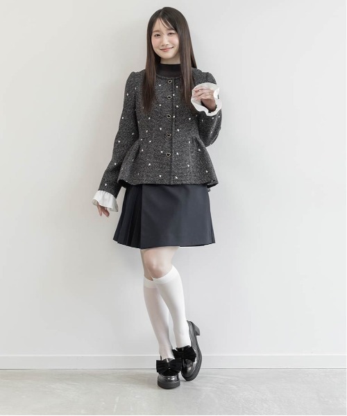 RANDA(ランダ)の「サイドプリーツミニスカート(スカート・レディース・ブラウン/グレー・0/1)」の7枚目の写真