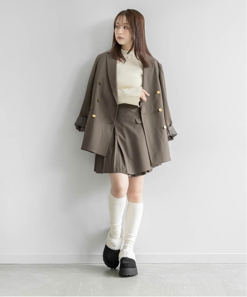 RANDA(ランダ)の「サイドプリーツミニスカート(スカート・レディース・ブラウン/グレー・0/1)」の18枚目の写真