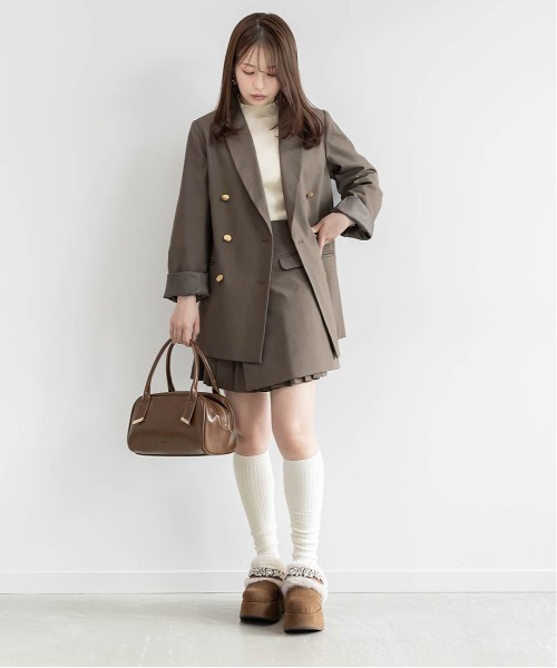 RANDA(ランダ)の「サイドプリーツミニスカート(スカート・レディース・ブラウン/グレー・0/1)」の17枚目の写真