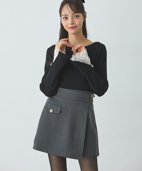 SOELA(ソエラ)の「【SOELA】ビット付スカート/WEB限定(スカート・レディース・ブラウン/ブラック/チャコールグレー・S/M)」の2枚目の写真