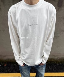 ampm（エーエムピーエム）の「ワンポイントロゴ オーバーサイズロングスリーブTシャツ / ユニセックス（Tシャツ/カットソー）」