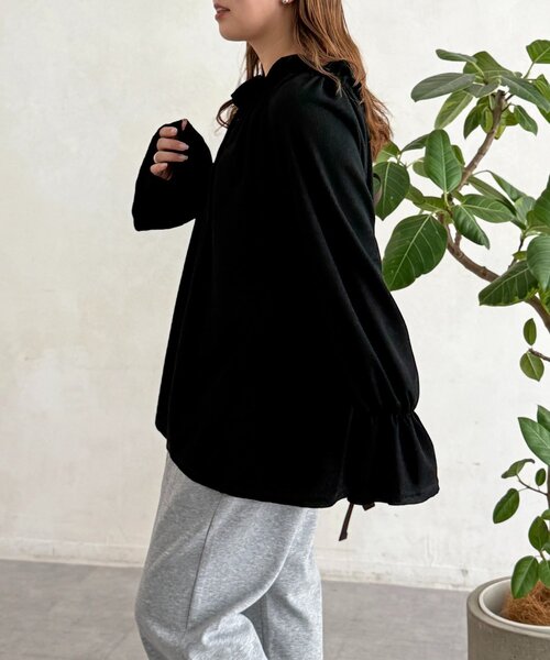 CPCM（シーピーシーエム）の「襟フリルワッフルブラウス（Tシャツ/カットソー・レディース・レッド/ブラック/グレー・FREE）」の16枚目の写真