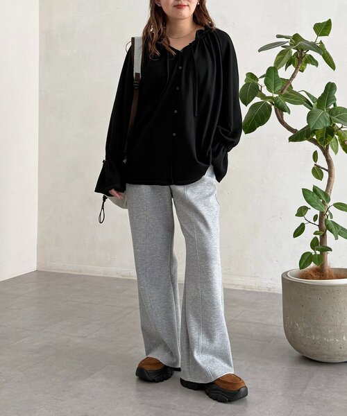 CPCM（シーピーシーエム）の「襟フリルワッフルブラウス（Tシャツ/カットソー・レディース・レッド/ブラック/グレー・FREE）」の19枚目の写真