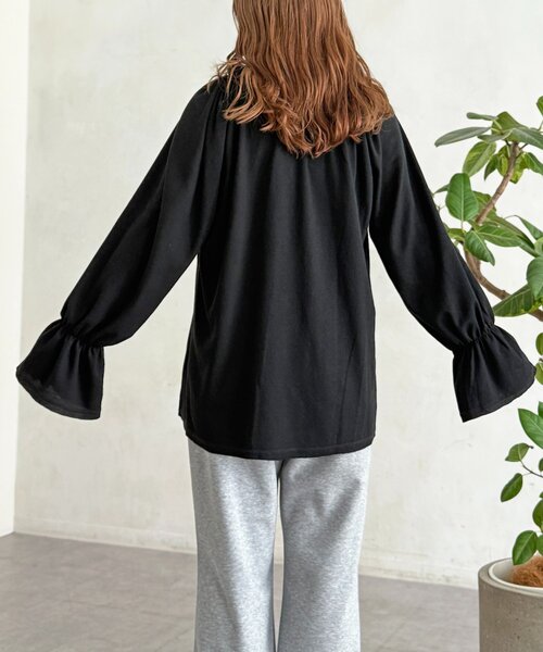 CPCM（シーピーシーエム）の「襟フリルワッフルブラウス（Tシャツ/カットソー・レディース・レッド/ブラック/グレー・FREE）」の22枚目の写真