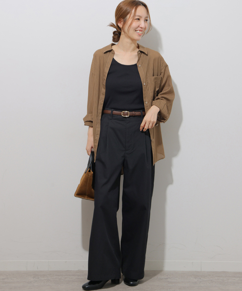 JOURNAL STANDARD relume(ジャーナルスタンダード レリューム)の「ギンガムドビーオーバーサイズシャツ(シャツ/ブラウス・レディース・ベージュ/ブラック/ホワイト・FREE)」の17枚目の写真