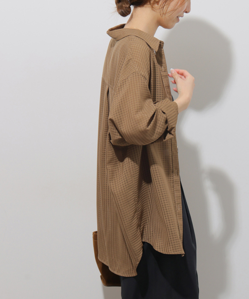 JOURNAL STANDARD relume(ジャーナルスタンダード レリューム)の「ギンガムドビーオーバーサイズシャツ(シャツ/ブラウス・レディース・ベージュ/ブラック/ホワイト・FREE)」の21枚目の写真