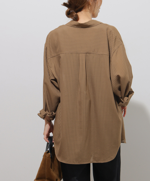 JOURNAL STANDARD relume(ジャーナルスタンダード レリューム)の「ギンガムドビーオーバーサイズシャツ(シャツ/ブラウス・レディース・ベージュ/ブラック/ホワイト・FREE)」の22枚目の写真