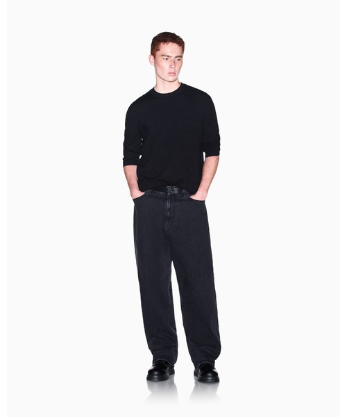 ARMANI EXCHANGE(アルマーニエクスチェンジ)の「【A|X アルマーニ エクスチェンジ】オールオーバージャカードロゴ ニットプルオーバー(ニット/セーター・メンズ・ブラック・X-SMALL/X-LARGE/SMALL/MEDIUM/LARGE)」の5枚目の写真