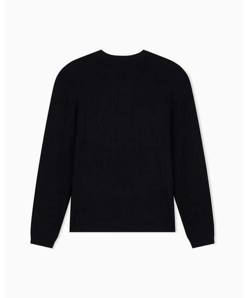 ARMANI EXCHANGE(アルマーニエクスチェンジ)の「【A|X アルマーニ エクスチェンジ】オールオーバージャカードロゴ ニットプルオーバー(ニット/セーター・メンズ・ブラック・X-SMALL/X-LARGE/SMALL/MEDIUM/LARGE)」の7枚目の写真