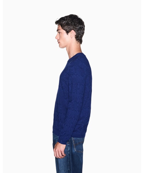 ARMANI EXCHANGE(アルマーニエクスチェンジ)の「【A|X アルマーニ エクスチェンジ】オールオーバージャカードロゴ ニットプルオーバー(ニット/セーター・メンズ・ブラック・X-SMALL/X-LARGE/SMALL/MEDIUM/LARGE)」の10枚目の写真