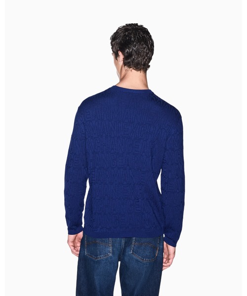 ARMANI EXCHANGE(アルマーニエクスチェンジ)の「【A|X アルマーニ エクスチェンジ】オールオーバージャカードロゴ ニットプルオーバー(ニット/セーター・メンズ・ブラック・X-SMALL/X-LARGE/SMALL/MEDIUM/LARGE)」の11枚目の写真