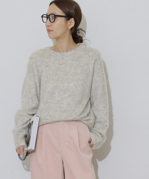 JOURNAL STANDARD relume(ジャーナルスタンダード レリューム)の「《一部WEB限定》シャギークルーネックプルオーバー(ニット/セーター・レディース・ライトグレー/サックスブルー/ピンク/イエロー・FREE)」の8枚目の写真