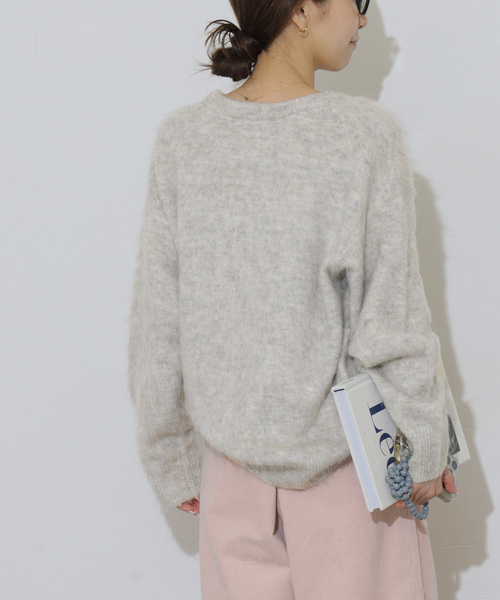 JOURNAL STANDARD relume(ジャーナルスタンダード レリューム)の「《一部WEB限定》シャギークルーネックプルオーバー(ニット/セーター・レディース・ライトグレー/サックスブルー/ピンク/イエロー・FREE)」の10枚目の写真