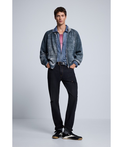Desigual(デシグアル)の「ヴィンテージプリント ニットブルゾン|Desigual 2026秋冬新作(ニット/セーター・メンズ・ブラック・S/M)」の4枚目の写真