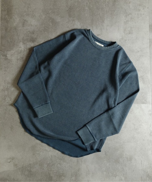 many men many mind（メニーメンメニーマインド）の「MANYMENMANYMINDS / フェード加工ワッフルロングスリーブTEE（Tシャツ/カットソー・メンズ・ブルー/ブラック/グレー・MEDIUM/LARGE/X-LARGE）」の3枚目の写真