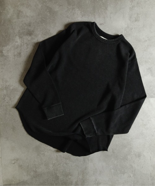 many men many mind（メニーメンメニーマインド）の「MANYMENMANYMINDS / フェード加工ワッフルロングスリーブTEE（Tシャツ/カットソー・メンズ・ブルー/ブラック/グレー・MEDIUM/LARGE/X-LARGE）」の2枚目の写真