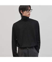 WORK ON BODY OFF（ワークオンボディオフ）の「レスティッド セミオーバーフィット タートルネックニット [ブラック]（ニット/セーター）」