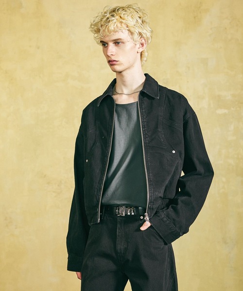 HARE(ハレ)の「【SET UP対応】コンパクトデニムZIPブルゾン(HARE)(デニムジャケット・メンズ・ブラック/ブルー/ブルー系その他・SMALL/MEDIUM)」の2枚目の写真