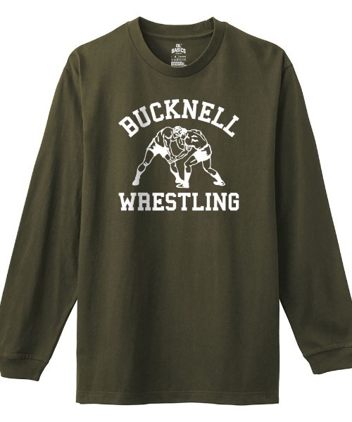 Ol' Basics(オールベーシックス)の「Ol' Basics(オール・ベーシックス) 長袖Tシャツ BUCKNELL ロゴ イラスト プリント 袖リブ ロンT ロングTシャツ トップス カットソー メンズ ユニセックス(Tシャツ/カットソー・メンズ・スミクロ/アーミー/ネイビー/ヘザーグレー・M/XL/L)」の1枚目の写真