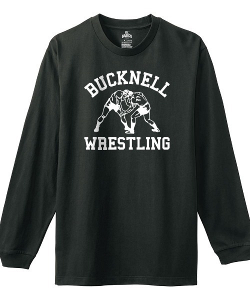 Ol' Basics(オールベーシックス)の「Ol' Basics(オール・ベーシックス) 長袖Tシャツ BUCKNELL ロゴ イラスト プリント 袖リブ ロンT ロングTシャツ トップス カットソー メンズ ユニセックス(Tシャツ/カットソー・メンズ・スミクロ/アーミー/ネイビー/ヘザーグレー・M/XL/L)」の2枚目の写真