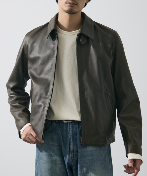 YLEVE(イレーヴ)の「【YLEVE/イレーヴ】SHEEP AVIATOR LEATHER JACKET(ブルゾン・メンズ・ダークブラウン・4)」の5枚目の写真