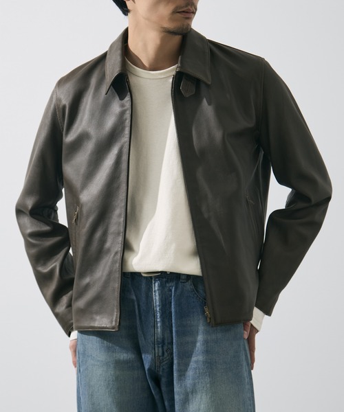 YLEVE(イレーヴ)の「【YLEVE/イレーヴ】SHEEP AVIATOR LEATHER JACKET(ブルゾン・メンズ・ダークブラウン・4)」の6枚目の写真