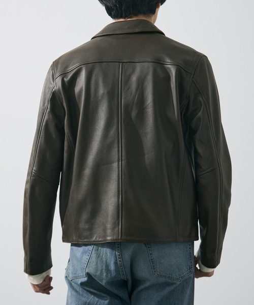 YLEVE(イレーヴ)の「【YLEVE/イレーヴ】SHEEP AVIATOR LEATHER JACKET(ブルゾン・メンズ・ダークブラウン・4)」の8枚目の写真